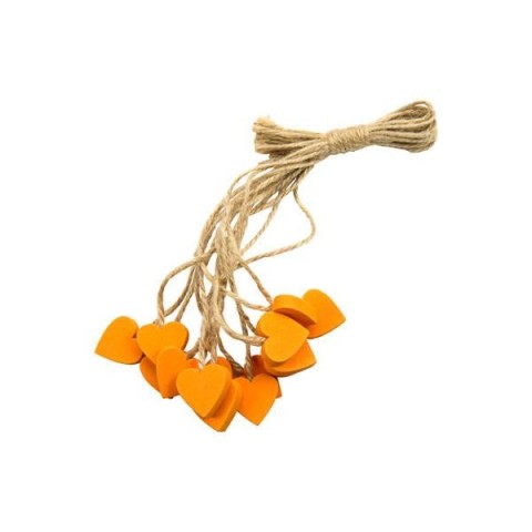 CUORE LEGNO ARANCIO CON CORDONCINO